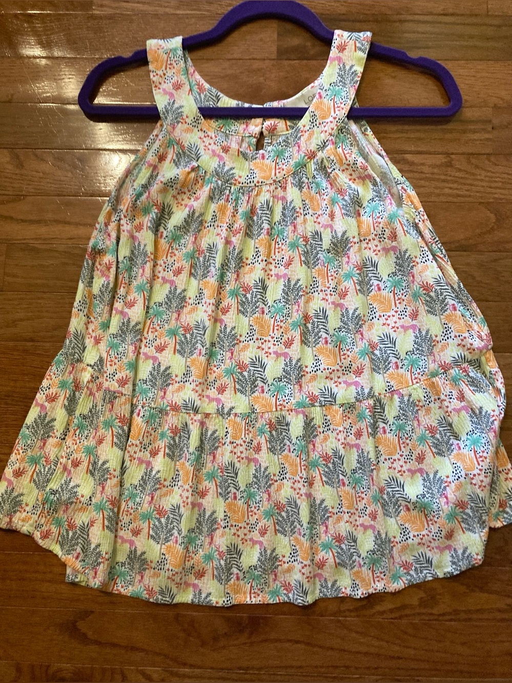 LOFT Tank Top Peplum Halter Cottage Casual LARGE